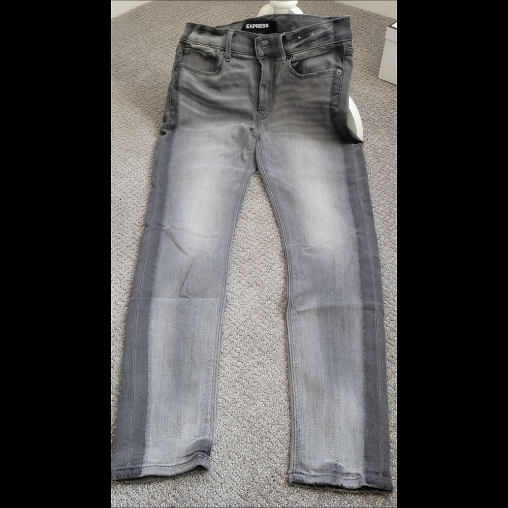 Express - Black/Grey Mid-Rise Jeans - 4